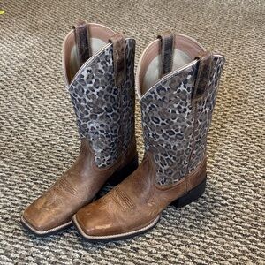 Ariat Brown and Leopard Print Women's Boots
